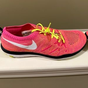 Nike Women’s Free TR Focus flyknit - pink/orange. Size 10.5